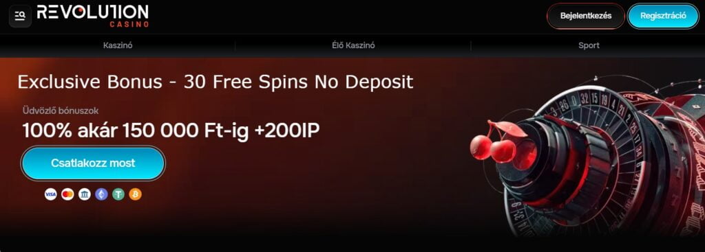 Revolution Casino 30 free spins no deposit