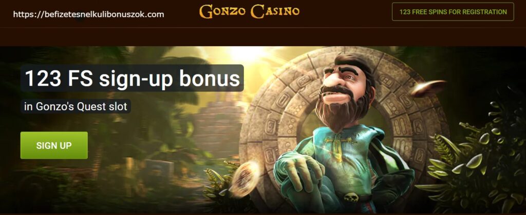 Gonzo Casino 123 free spins no deposit bonus