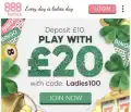 888 Ladies Bingo Bonus