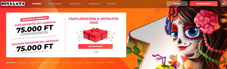 HotSlots Casino üdvözlő bónusz